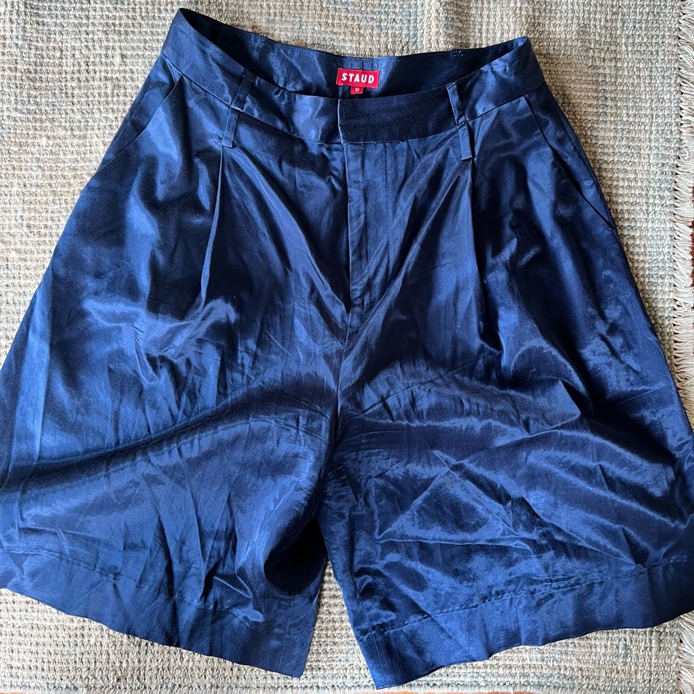 Staud Noah satin bermuda shorts
